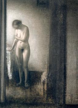 Vilhelm Hammershoi : Figure de Modelo, Nu Feminino
